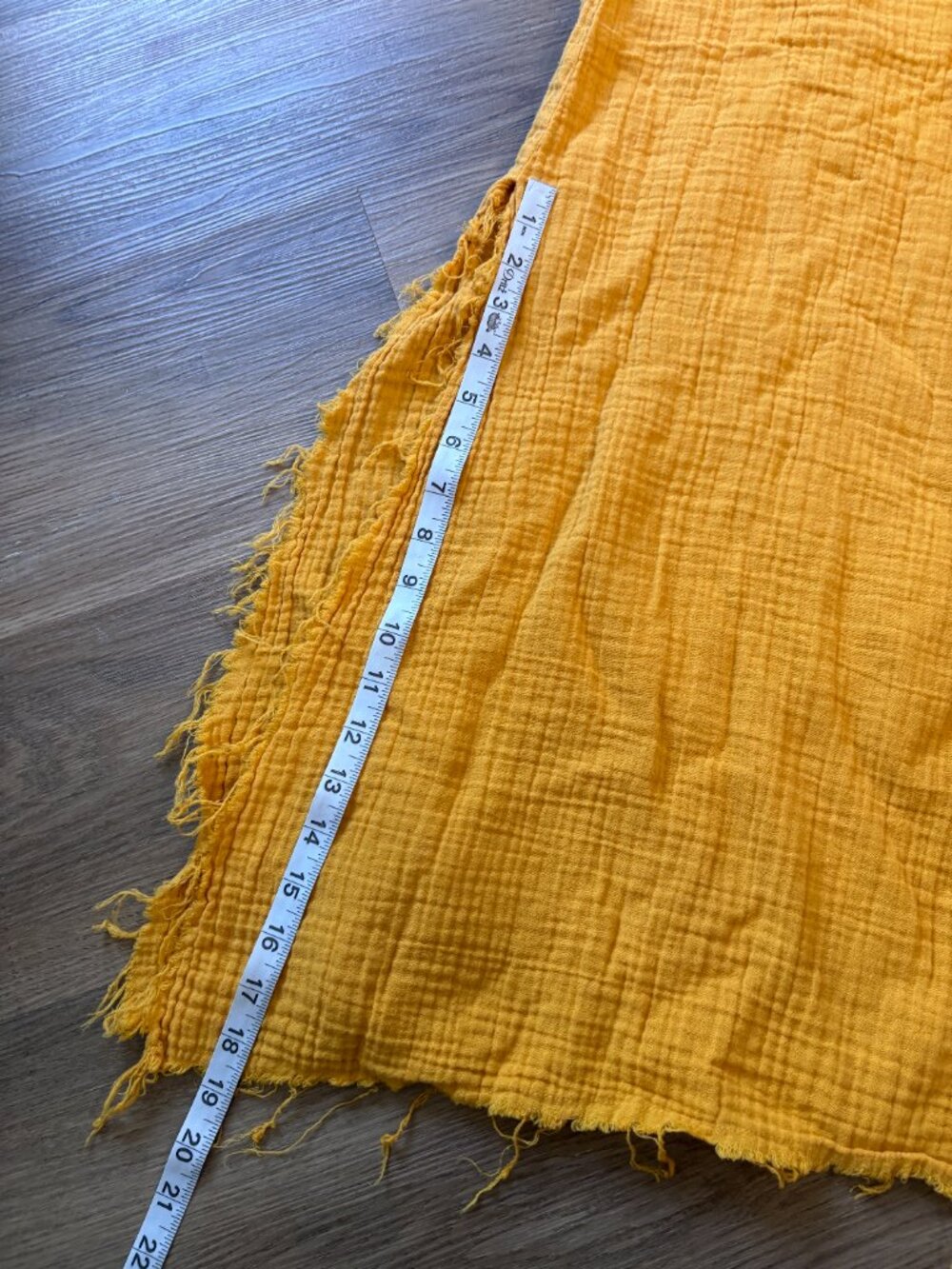 STARKx Low Back Cami Dress size S small golden yellow midi cotton gauze slit - Picture 6 of 8